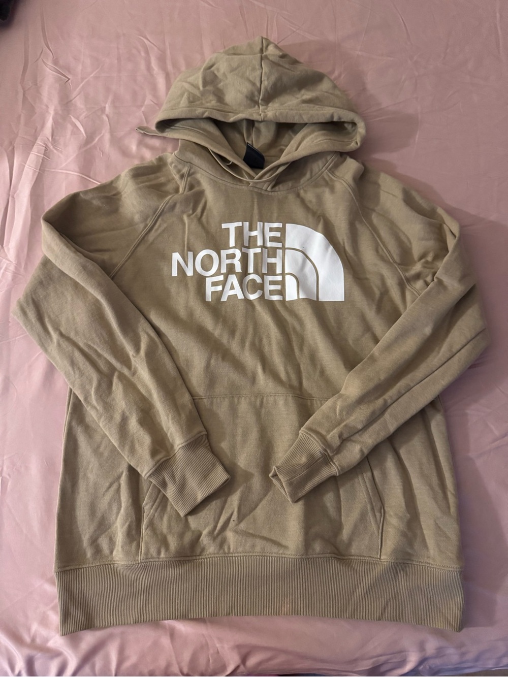 The North Face Tan Pullover Hoodie with White Logo